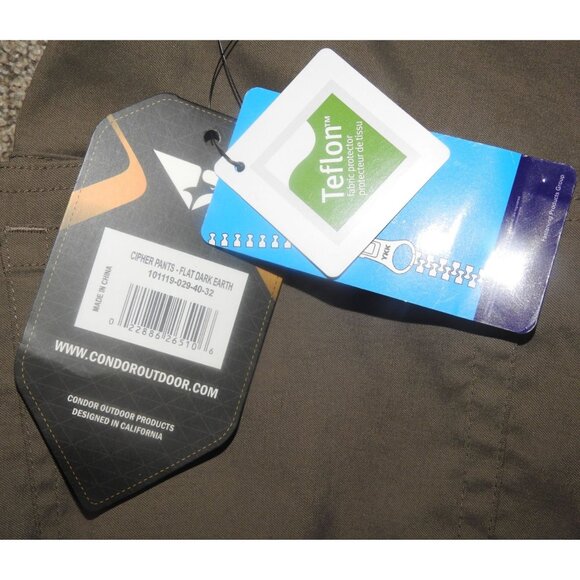 NWT Condor Outdoor Tactical Cipher Performance Pants Teflon 101119 Men's 40x32 - Picture 3 of 7